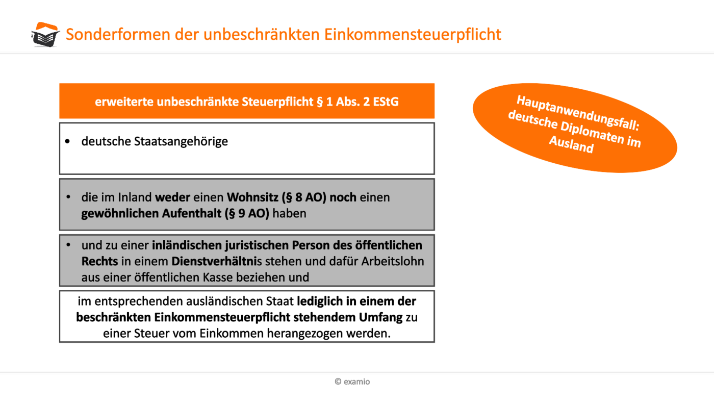 Persönliche Steuerpflicht in der Einkommensteuer