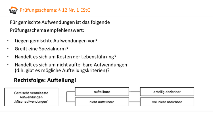 Prüfungsschema Par. 12 Nr. 1 EstG