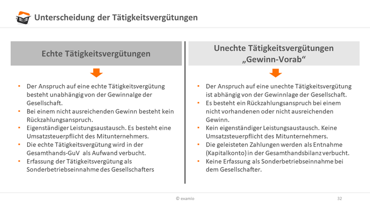 Unterscheidung von Tätigkeitsvergütungen
