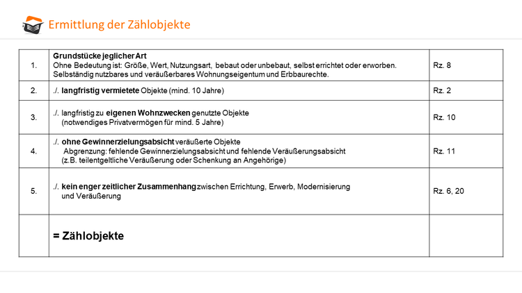 Ermittlung der Zählobjekte
